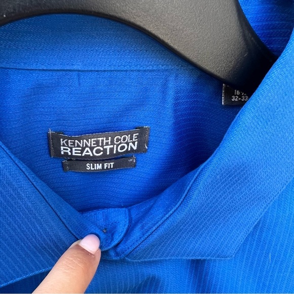 Kenneth Cole Reaction Vibrant Blue Dress Shirt - Picture 6 of 6